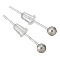 925 Sterling Silver Stud Earrings with rubber earnut for woman Sold By Pair