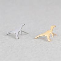 Stainless Steel Stud Earring brass post pin Dinosaur plated for woman nickel lead & cadmium free Sold By Pair