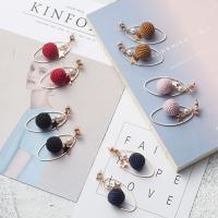 Zinc Alloy Drop Earring with Velveteen & Plastic Pearl brass post pin gold color plated Bohemian style & for woman & with rhinestone nickel lead & cadmium free Sold By Pair