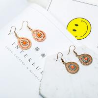 Tibetan Style Drop Earring, with Resin, brass earring hook, plated, for woman & enamel, more colors for choice, nickel, lead & cadmium free, 20x43mm, Sold By Pair