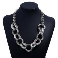 Zinklegierung Schmuck Halskette, mit Verlängerungskettchen von 5cm, plattiert, Oval-Kette & für Frau, keine, frei von Blei & Kadmium, 30mm, verkauft per ca. 17.5 ZollInch Strang