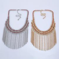 Zinklegierung Halskette, mit Verlängerungskettchen von 5cm, plattiert, für Frau & mit Strass, keine, frei von Blei & Kadmium, 120mm, verkauft per ca. 15 ZollInch Strang