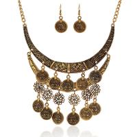 Zinc Alloy Jewelry Sets earring & necklace iron earring hook with 5cm extender chain plated for woman lead & cadmium free 450mm Length Approx 17.5 Inch Sold By Set