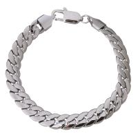 Stainless Steel Bracelet, curb chain & for woman, original color, 8mm, Length:Approx 7.5 Inch, 10Strands/Lot, Sold By Lot