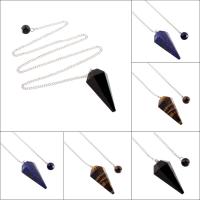 Dragi kamen Pendulum, s Cink Alloy, Ledenica, različiti materijali za izbor & bez spolne razlike & twist ovalni lanac, 18x40x16mm, Prodano Per Približno 17.5 inčni Strand