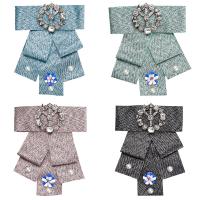 Dress Shirt Brooch Zinc Alloy with Plastic Sequin & Cloth & Crystal & Plastic Pearl plated for woman & faceted & with rhinestone nickel lead & cadmium free Sold By PC