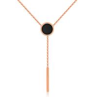 Stainless Steel Jewelry Necklace, with 5cm extender chain, rose gold color plated, oval chain & for woman, 11x55mm, 20mm, Length:Approx 16.5 Inch, Sold By Pair