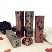 Traditional Ceramic Inserted Burner Incense Seat Copper Alloy Rectangle plated & hollow Sold By PC