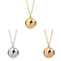 Fashion Locket Necklace Brass with 1.9Inch extender chain Round plated oval chain & for woman nickel lead & cadmium free Sold Per Approx 15.7 Inch Strand