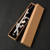 Kraft Necklace Box, with Sponge, 225x50x30mm, 20PCs/Lot, Sold By Lot