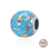 925 Sterling Silver European Beads, Drum, for woman & without troll & enamel, 11x11mm, Hole:Approx 4.5-5mm, Sold By PC