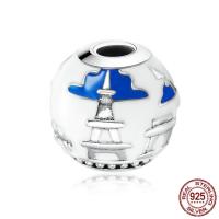 925 Sterling Silver European Beads Drum for woman & without troll & enamel Approx 4.5-5mm Sold By PC