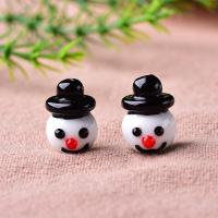 Lampwork Beads Snowman handmade Approx 2mm Sold By PC