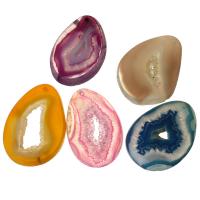 Ágata Natural Druzy Pendant, Ágata quartzo de gelo, estilo druzy & misto, 35-40x50-57x5-7mm, Buraco:Aprox 2mm, 10PCs/Lot, vendido por Lot