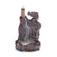 Backflow Incense Burner, Porcelain, Dragon, 90x50x150mm, Sold By PC