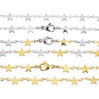 Stainless Steel Necklace Chain, Star, plated, Unisex, more colors for choice, 12x6mm, Length:Approx 17 Inch, 10Strands/Lot, Sold By Lot