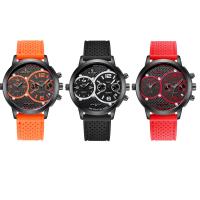 Silicone, with Glass & Stainless Steel & Tibetan Style, black ionic, Life water resistant & for man, more colors for choice, 50x12mm, Length:Approx 10 Inch, Sold By PC