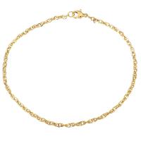 Bijoux bracelet en acier inoxydable, Placage de couleur d'or, chaîne ovale & pour femme, 1.50mm, Longueur:Environ 8 pouce, 10Strandstoron/lot, Vendu par lot