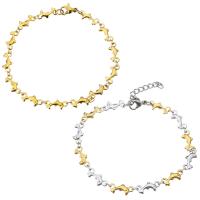 Stainless Steel Bracelet with 1Inch extender chain Dolphin gold color plated for woman Length Approx 7 Inch Sold By Lot