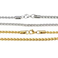Stainless Steel Necklace Chain, plated, twist oval chain & for woman, more colors for choice, 6.50x3.60x4mm, Length:Approx 24 Inch, 10Strands/Lot, Sold By Lot