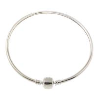 Brass European Bangle, platinum color plated, nickel, lead & cadmium free, 3mm, 71x75x10mm, Inner Diameter:Approx 65x65mm, Length:Approx 8.5 Inch, Sold By PC