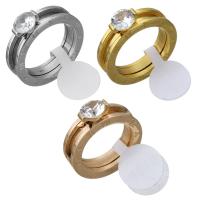 Nerezové Šatonové prst prsten, Nerez, á, s římským číslem & různé velikosti pro výběr & pro ženy & s drahokamu, více barev na výběr, 7mm, Prodáno By PC