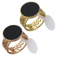 Stainless Steel Finger Ring with Resin plated & for woman & hollow 16mm Sold By PC