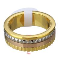 Stainless Steel Finger Ring plated & for woman 7mm Sold By PC