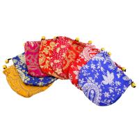 Schmuckbeutel Taschen, Satin, mit Blumenmuster, gemischte Farben, 106x104mm, 10PCs/Tasche, verkauft von Tasche