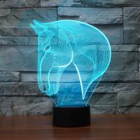 La lumière menée par nuit à côté de la lampe 3D, Acrylique, avec plastique ABS, cheval, avec interface USB & avec la lumière led & changer de couleur automatic & styles différents pour le choix, 184x87x239mm, Vendu par PC