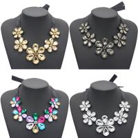 Kristall Halskette, Satinband, mit Baumwollsamt & Kristall, Blume, für Frau & facettierte, keine, 720mm, verkauft per ca. 28 ZollInch Strang