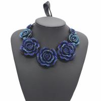 Pullover Kette Halskette, Kunststoff, mit Satinband, mit Verlängerungskettchen von 5cm, Blume, für Frau, 735mm, verkauft per ca. 28.5 ZollInch Strang
