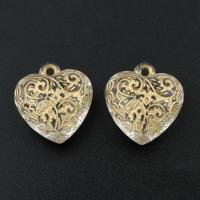 Acrylic Pendants, Heart, 22x21x11mm, Hole:Approx 1.5mm, Approx 230PCs/Bag, Sold By Bag