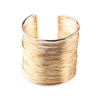 Bijoux de bracelet en alliage de zinc, Placage de couleur d'or, pour femme, protéger l'environnement, sans nickel, plomb et cadmium, 55mm, Diamètre intérieur:Environ 60mm, Vendu par PC