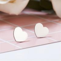 Stainless Steel Stud Earring brass post pin Heart plated for woman nickel lead & cadmium free Sold By Pair