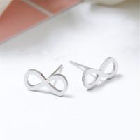 Stainless Steel Stud Earring brass post pin Infinity plated for woman nickel lead & cadmium free Sold By Pair