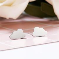 Stainless Steel Stud Earring brass post pin Cloud plated for woman nickel lead & cadmium free Sold By Pair