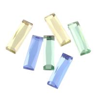 Glas Cabochons, Rechteck, flache Rückseite & facettierte, keine, 4x15x3mm, 1500PCs/Tasche, verkauft von Tasche