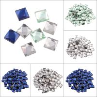 Glass Cabochons, Square, flat back & faceted, more colors for choice, 7x3mm, 1600PCs/Bag, Sold By Bag