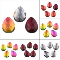 Glass Cabochons, Teardrop, flat back & faceted, more colors for choice, 18x25x4mm, 120PCs/Bag, Sold By Bag