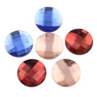 Glass Cabochons, Flat Round, flat back & faceted, more colors for choice, 20x3mm, 120PCs/Bag, Sold By Bag