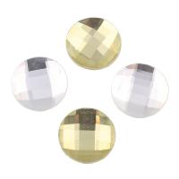 Glass Cabochons, Flat Round, flat back & faceted, more colors for choice, 16x4mm, 250PCs/Bag, Sold By Bag