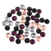 Glass Cabochons, Flat Round, flat back & faceted, more colors for choice, 6x3mm, 1000PCs/Bag, Sold By Bag