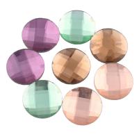 Glass Cabochons, Flat Round, flat back & faceted, more colors for choice, 18x3mm, 200PCs/Bag, Sold By Bag
