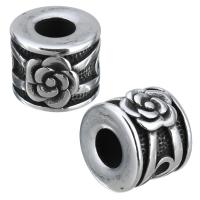 Stainless Steel European Beads, Column, without troll & blacken, 11x9.50x12mm, Hole:Approx 5mm, 10PCs/Lot, Sold By Lot