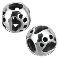 Stainless Steel European Beads, Drum, blacken, 11x10x11mm, Hole:Approx 5mm, 10PCs/Lot, Sold By Lot