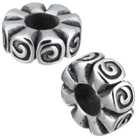 Edelstahl-Perlen mit großem Loch, Edelstahl, ohne troll & Schwärzen, 13x5x13mm, Bohrung:ca. 5mm, 10PCs/Menge, verkauft von Menge