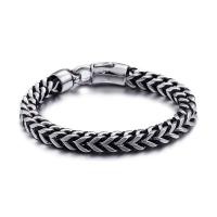 Titanium Steel Bracelet with Leather polished for man 8mm Sold Per Approx 9 Inch Strand