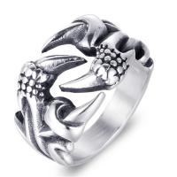 Stainless Steel Finger Ring Titanium Steel Claw polished Unisex & blacken 15mm Sold By PC