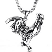 Stainless Steel Animal Pendants, Titanium Steel, Cock, polished, blacken, 43x40mm, Hole:Approx 6mm, Sold By PC